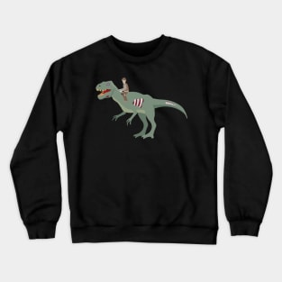 Halloween Zombie Paleontologist riding Zombie Dinosaur Crewneck Sweatshirt